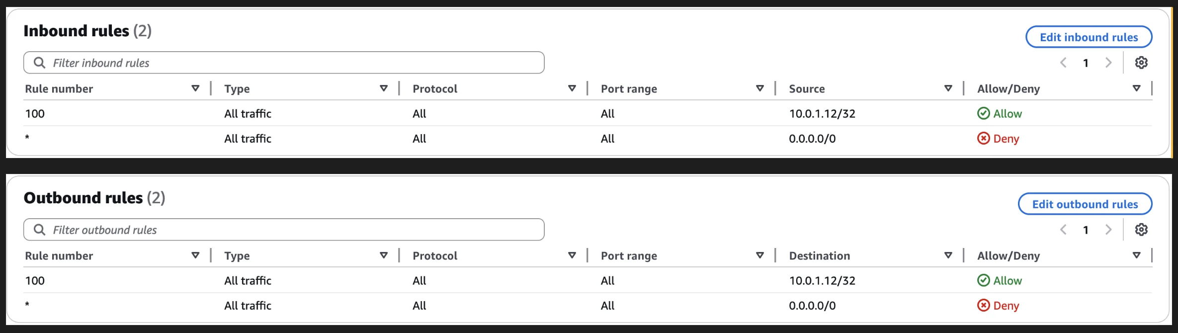 Network ACL stateless behavior requiring explicit rules