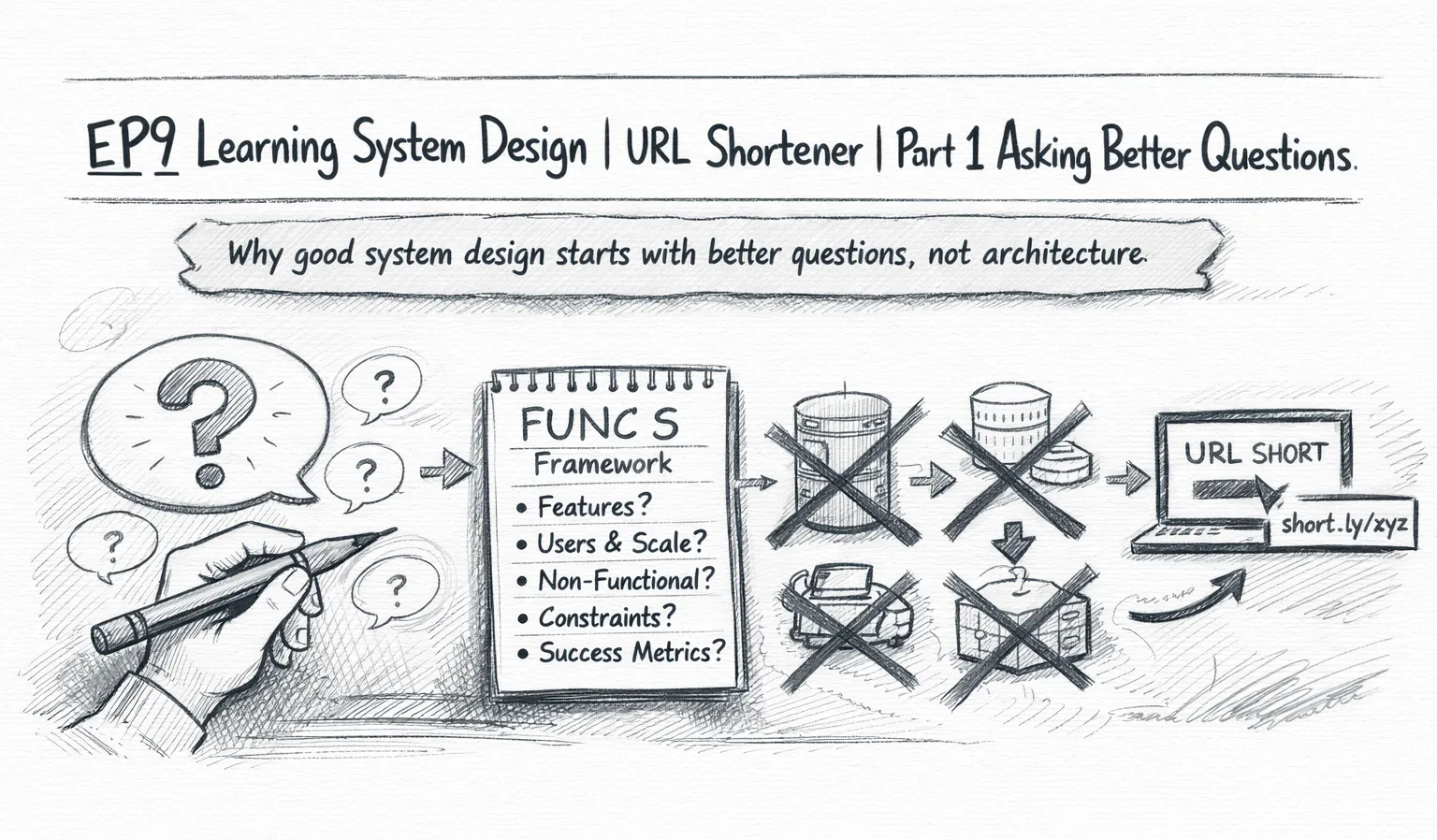 EP9: Learning System Design | URL Shortener | Part 1 Asking Better Questions
