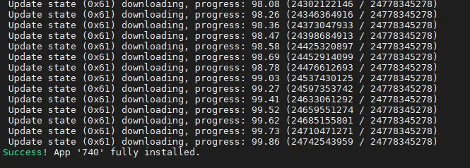 CS:GO server installation success message